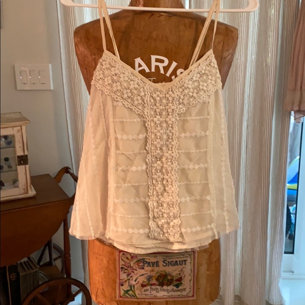 American Eagle crocheted lace boho top